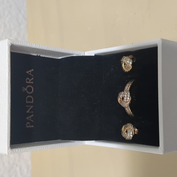 PANDORA RING AND EARRING SET - Picture 1 of 3